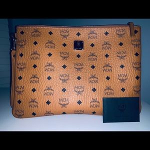MCM Monogram Zip Envelop Wristlet